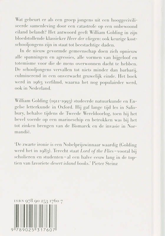 Achterkant van Heer der vliegen
