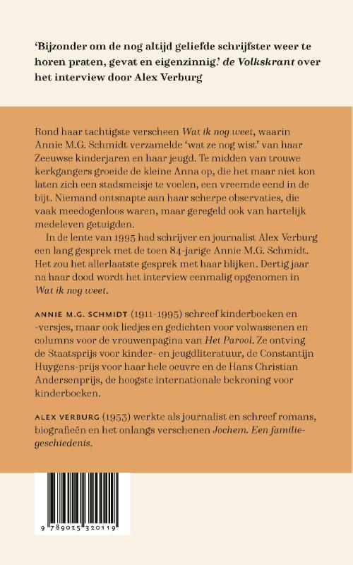 Achterkant van Wat ik nog weet