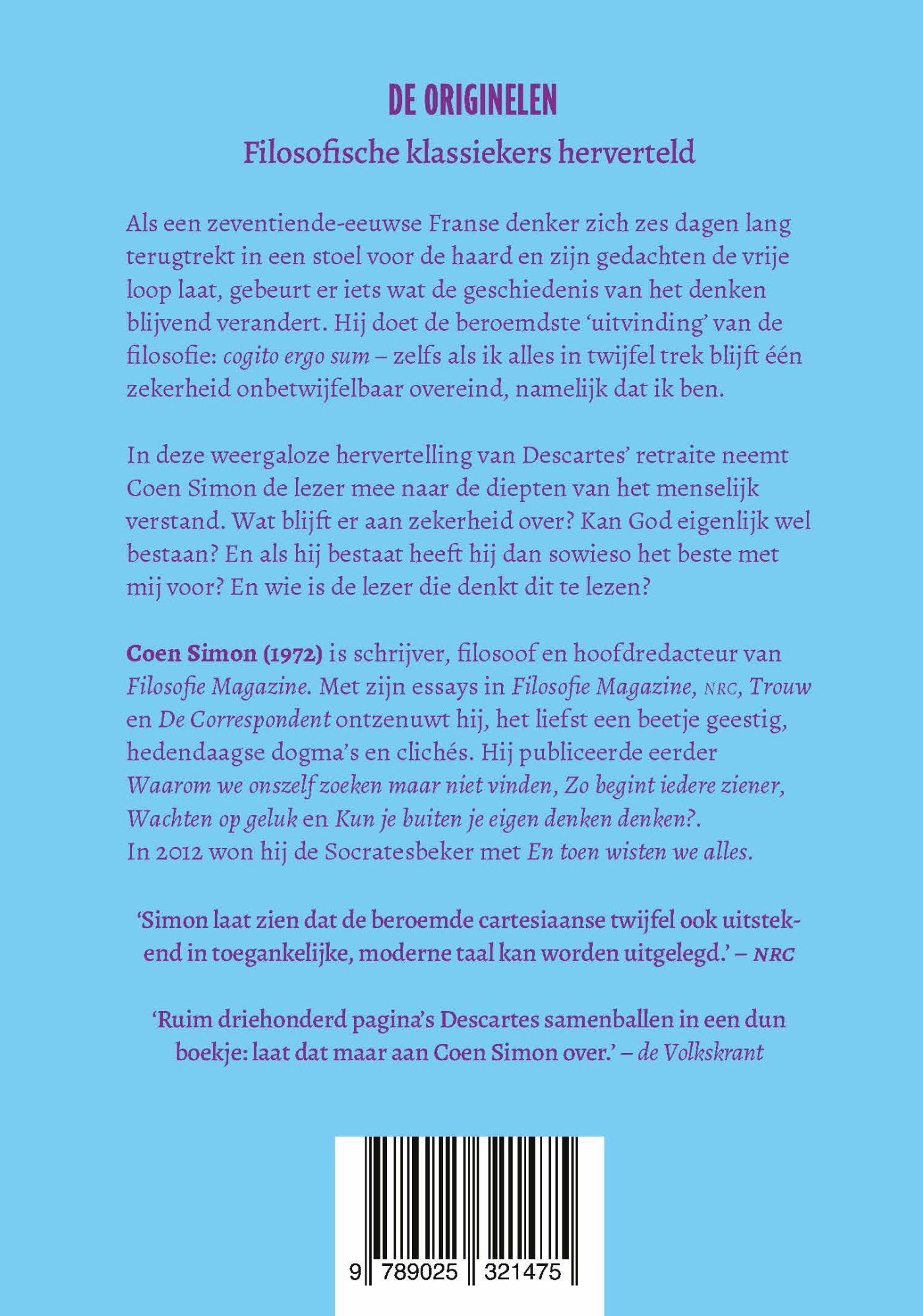 Achterkant van Ik denk dat ik ben