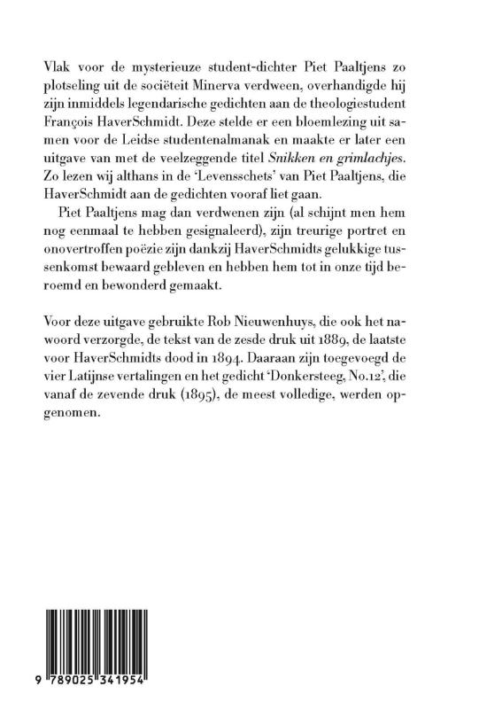 Achterkant van Snikken en grimlachjes