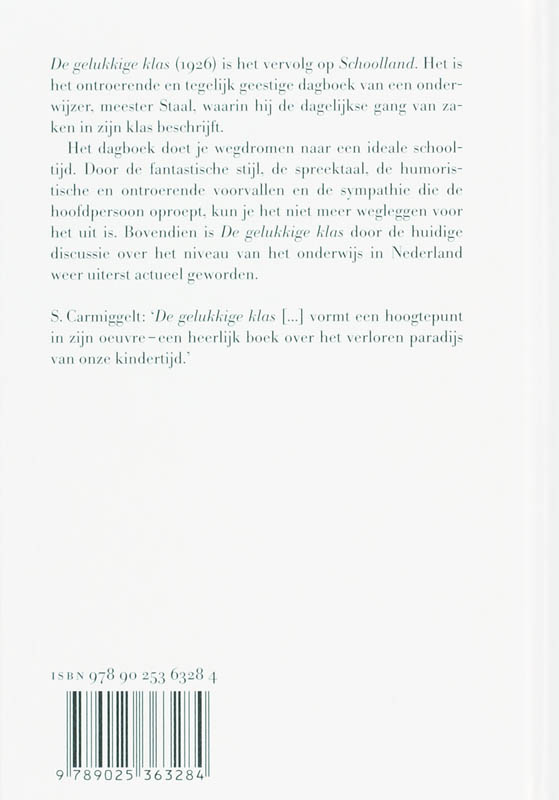 Achterkant van De gelukkige klas