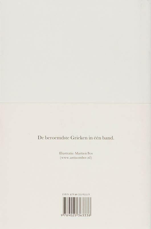 Achterkant van Beroemde Grieken