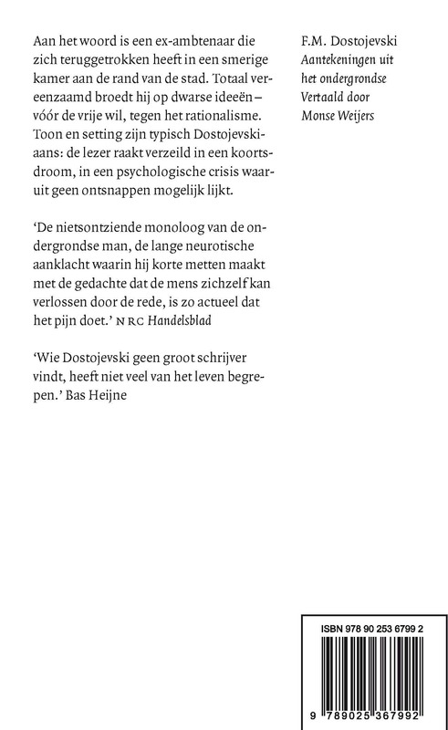 Achterkant van Aantekeningen uit het ondergrondse