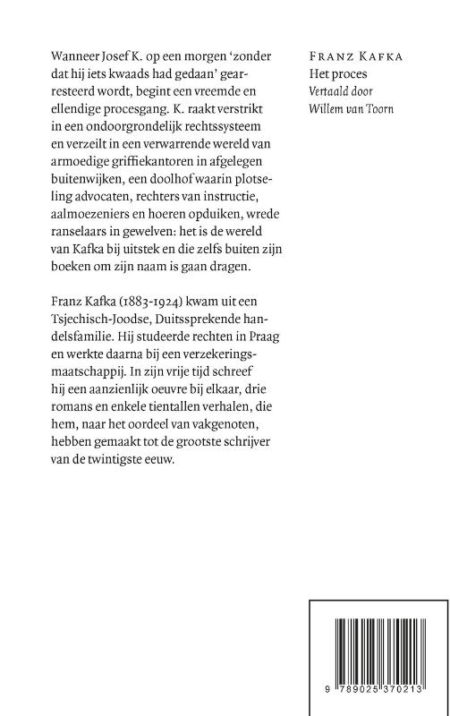 Achterkant van Het proces