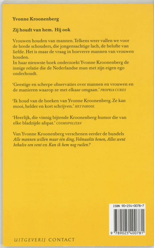 Achterkant van Zij houdt van hem. Hij ook