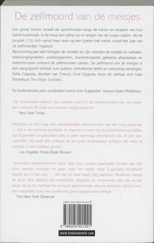 Achterkant van De zelfmoord van de meisjes