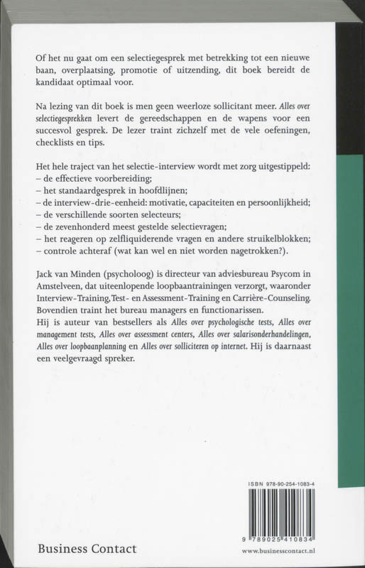 Achterkant van Alles over selectiegesprekken
