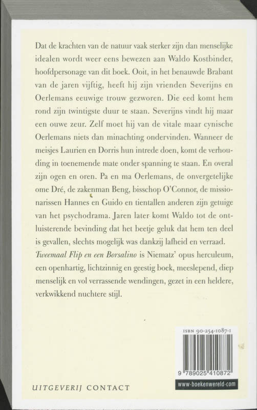 Achterkant van Twee maal Flip & een borsalino