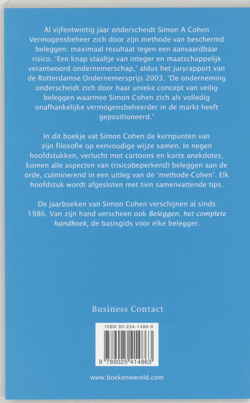 Achterkant van Beschermd beleggen volgens Simon A. Cohen