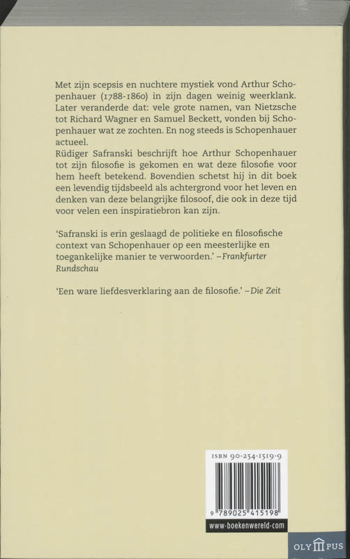 Achterkant van Arthur Schopenhauer