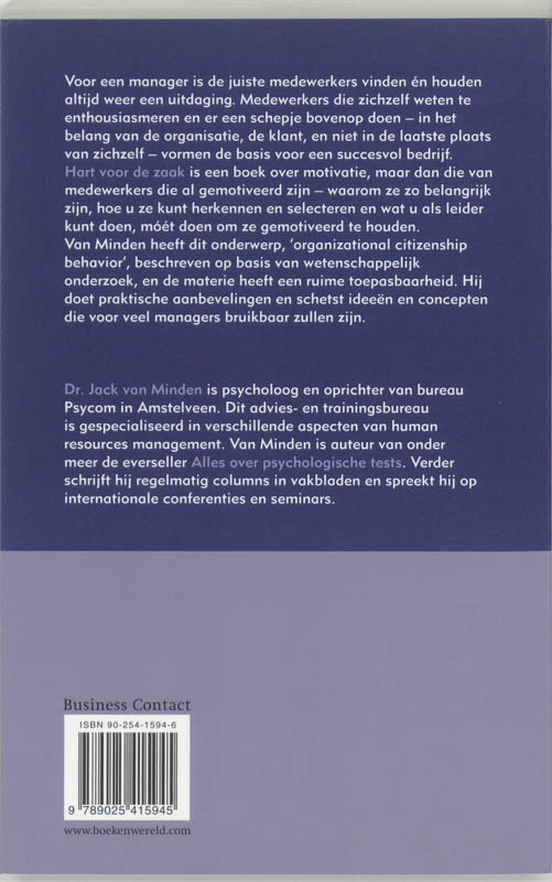 Achterkant van Hart voor de zaak