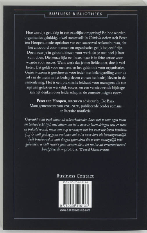 Achterkant van Geluk in zaken