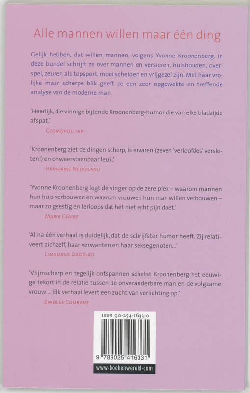 Achterkant van Alle mannen willen maar een ding