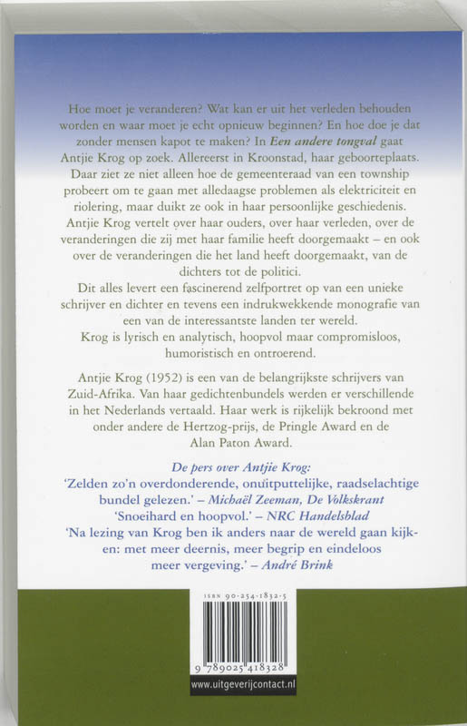 Achterkant van Een andere tongval