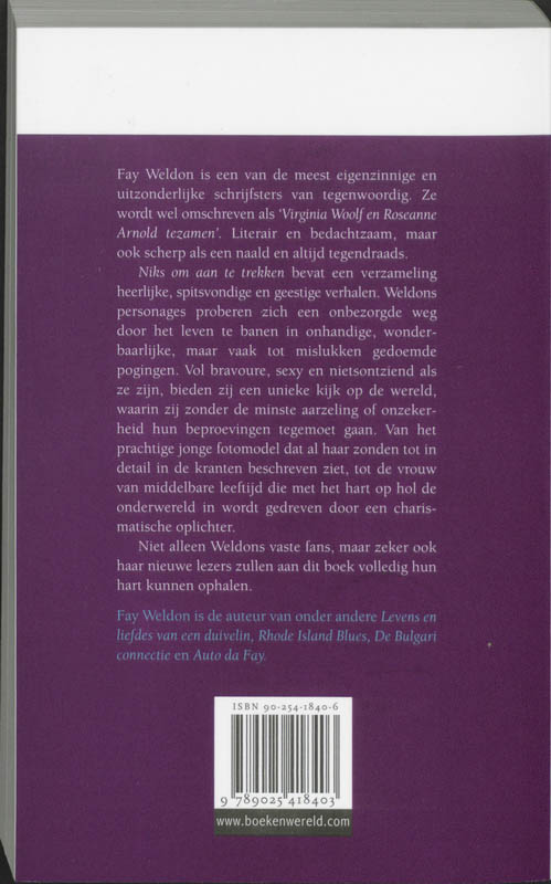 Achterkant van Niks om aan te trekken