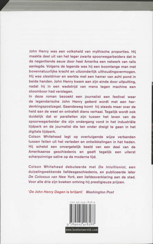Achterkant van De John Henry Dagen
