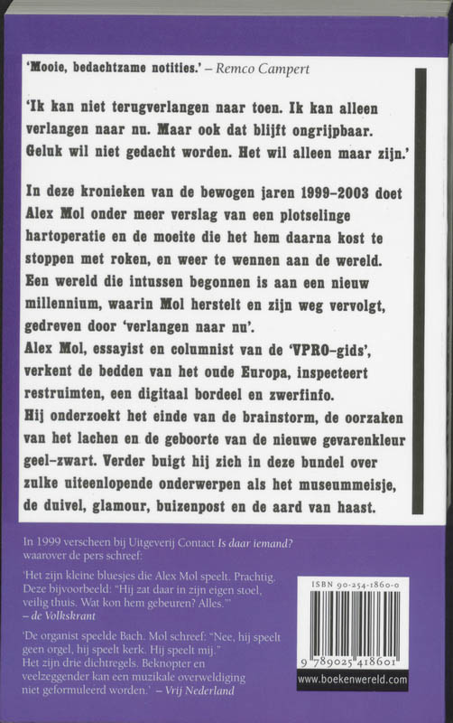 Achterkant van Verlangen naar nu