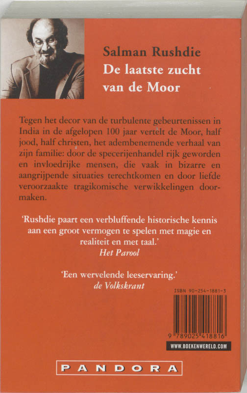 Achterkant van De laatste zucht van de Moor