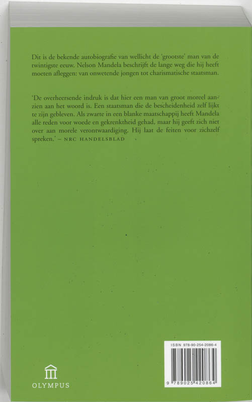 Achterkant van De lange weg naar de vrijheid