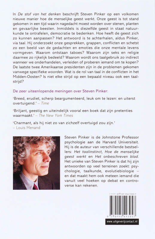 Achterkant van De stof van het denken