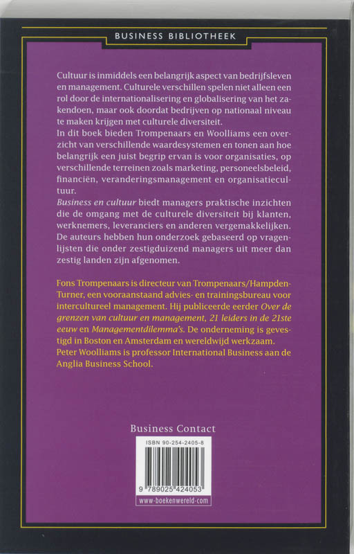 Achterkant van Business en cultuur