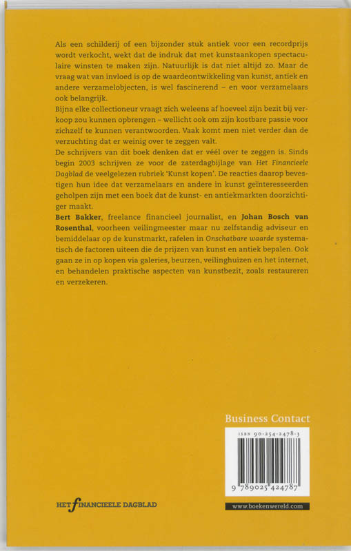 Achterkant van Onschatbare waarde