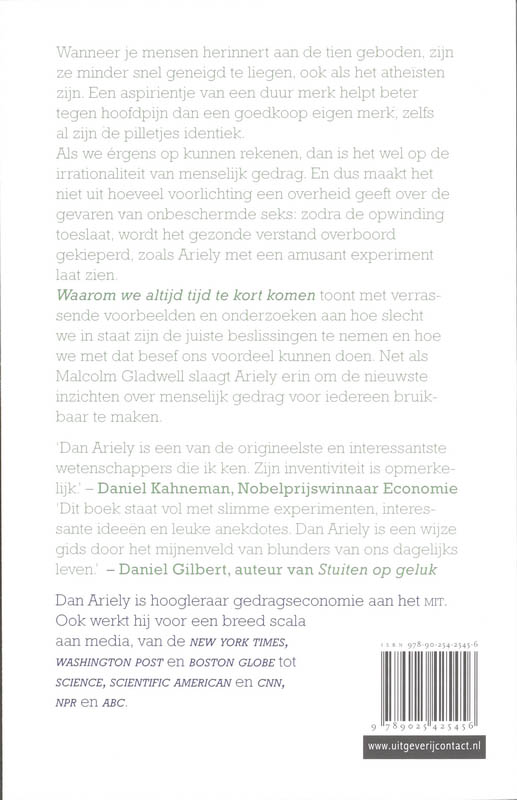 Achterkant van Waarom we altijd tijd te kort komen