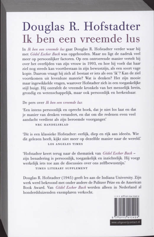 Achterkant van Ik ben een vreemde lus