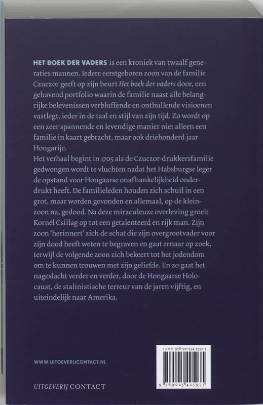 Achterkant van Het boek der vaders