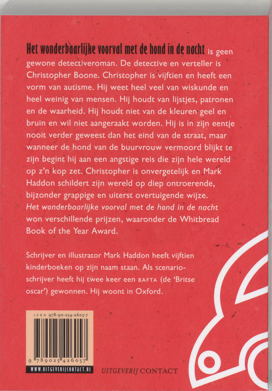 Achterkant van Het wonderbaarlijke voorval met de hond in de nacht