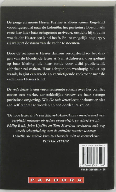 Achterkant van De rode letter