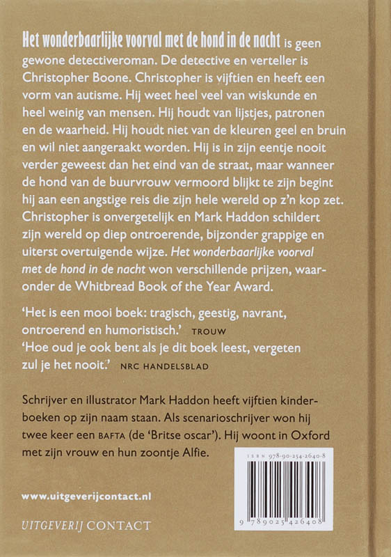 Achterkant van Wonderbaarlijke voorval met de hond in de nacht