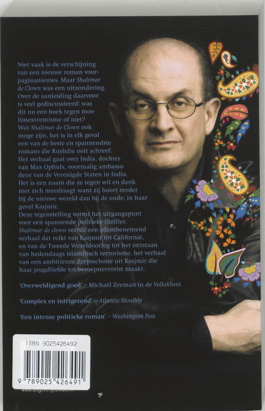 Achterkant van Shalimar de clown