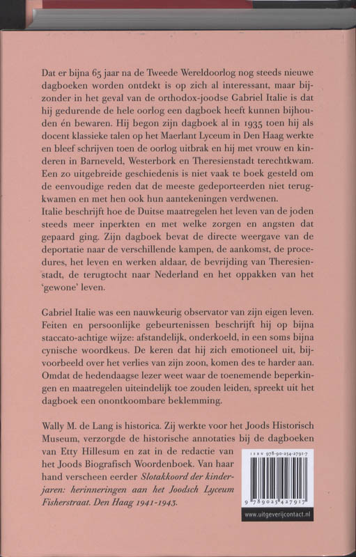Achterkant van Oorlogsdagboek van Dr. G. Italie