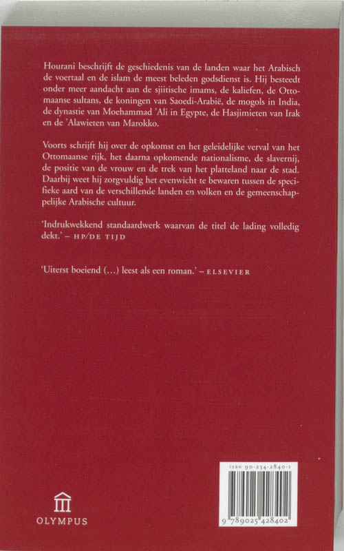 Achterkant van De geschiedenis van de Arabische volken
