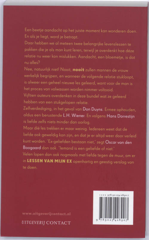 Achterkant van Lessen van mijn ex