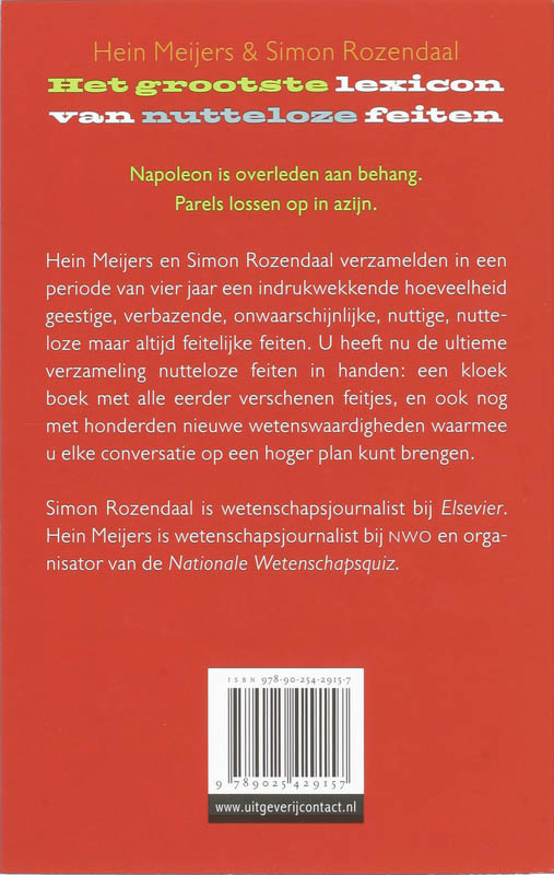 Achterkant van Grootste lexicon van nutteloze feiten
