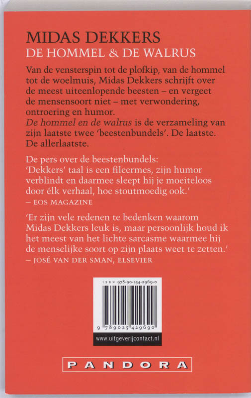 Achterkant van Hommel en de walrus
