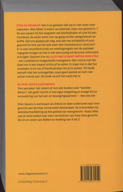 Achterkant van Alles wat je moet weten over eten om gezond, mooi en slank te worden