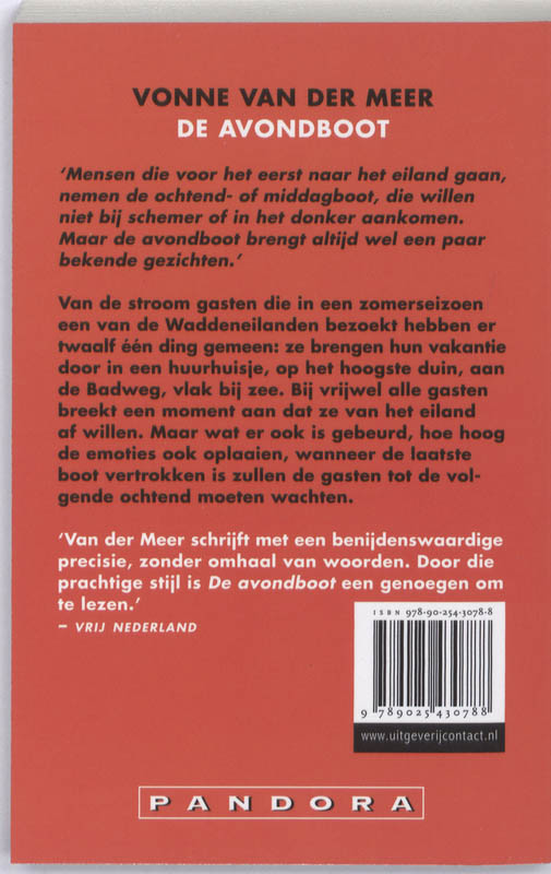 Achterkant van Avondboot