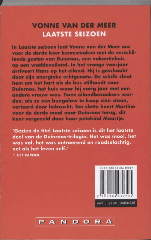Achterkant van Laatste seizoen