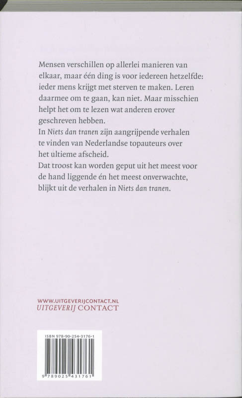 Achterkant van Niets dan tranen