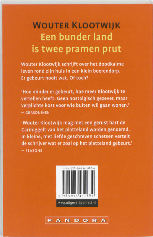Achterkant van Een bunder land is twee pramen prut
