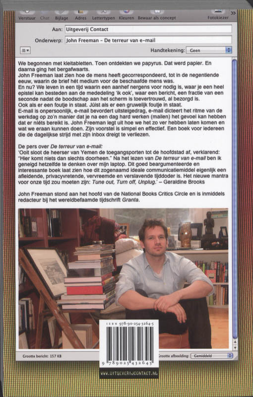 Achterkant van De terreur van e-mail