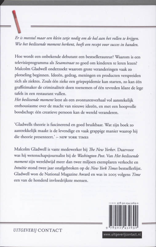 Achterkant van Beslissende moment