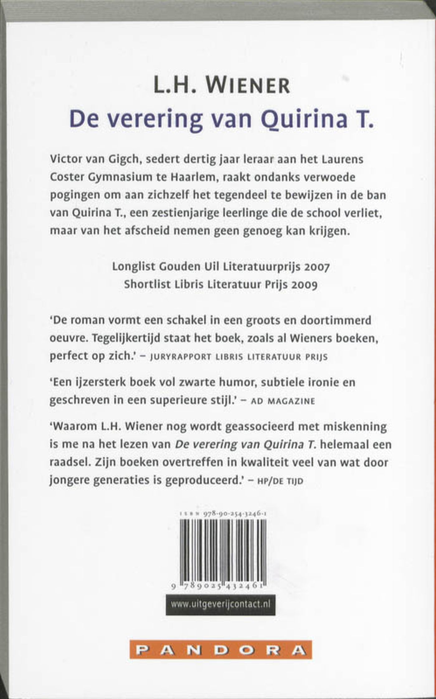 Achterkant van De verering van Quirina T.