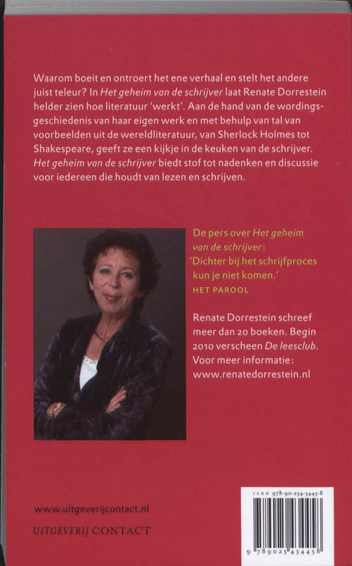 Achterkant van Het geheim van de schrijver