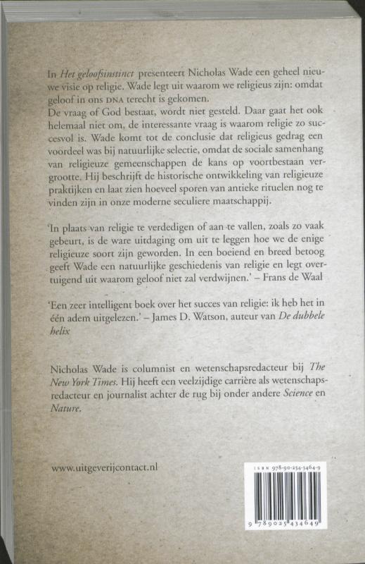 Achterkant van Het geloofsinstinct
