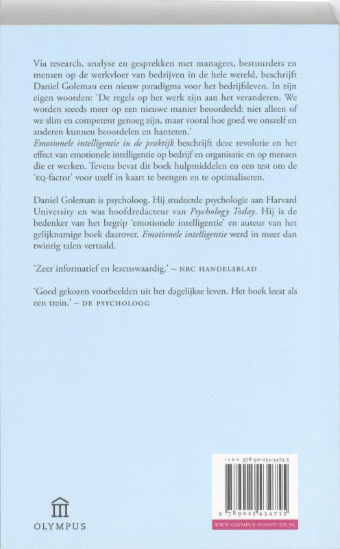 Achterkant van Emotionele intelligentie in de praktijk