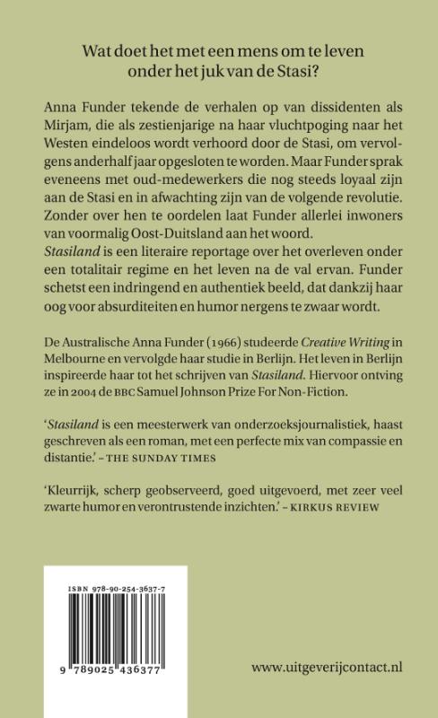 Achterkant van Stasiland